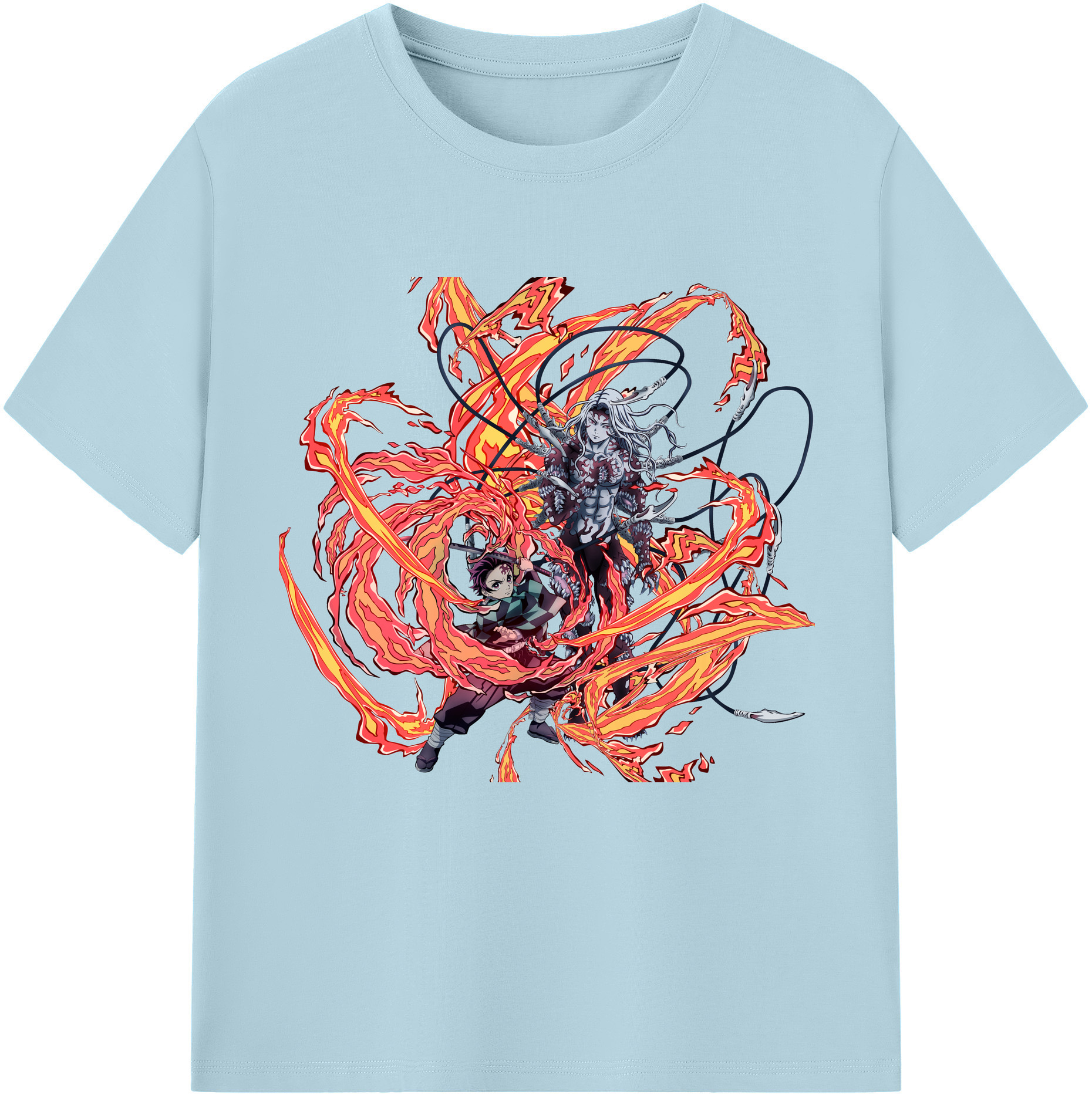 （画像用） 鬼滅の刃 竈門 炭治郎／かまど たんじろう Kamado Tanjirou 綿100％半袖Tシャツ（フロントプリント）